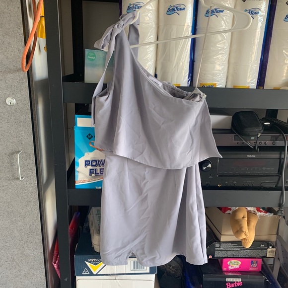 Superdown one shoulder gray/blue mini dress - Picture 4 of 5